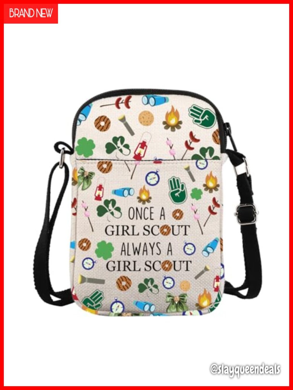 Cotton Messenger Crossbody Bag Lightweight Spacious Reusable Gift